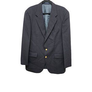 Chaps/Ralph Lauren Men's 42R Navy Blue 100% Wool Blazer Gold Anchor Buttons